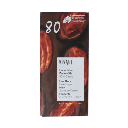 Vivani Fine dark date sugar 80% cacao bio