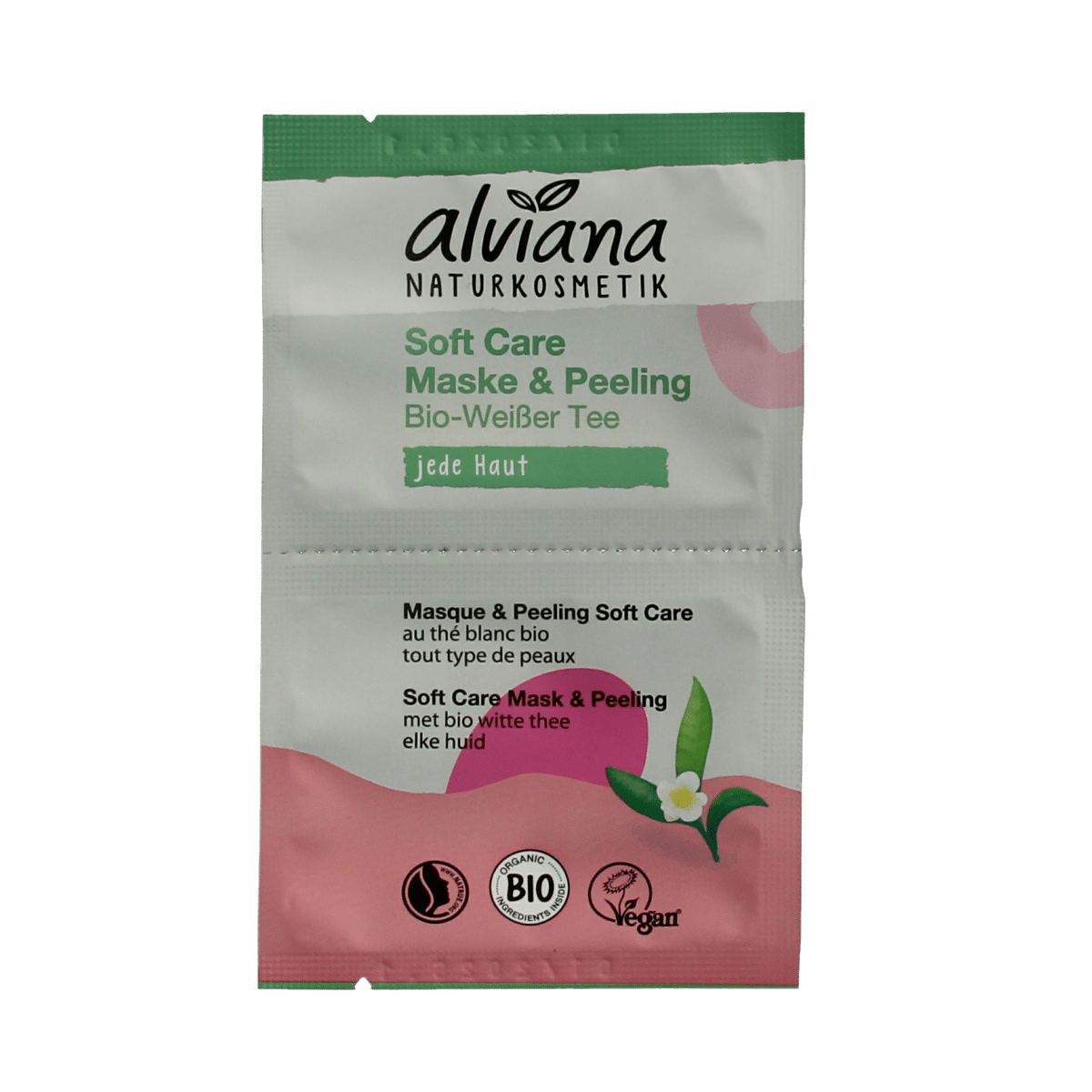 4260167186979_A1N1.png Alviana Soft care mask & peeling met biologisch witte thee - Afbeelding 1