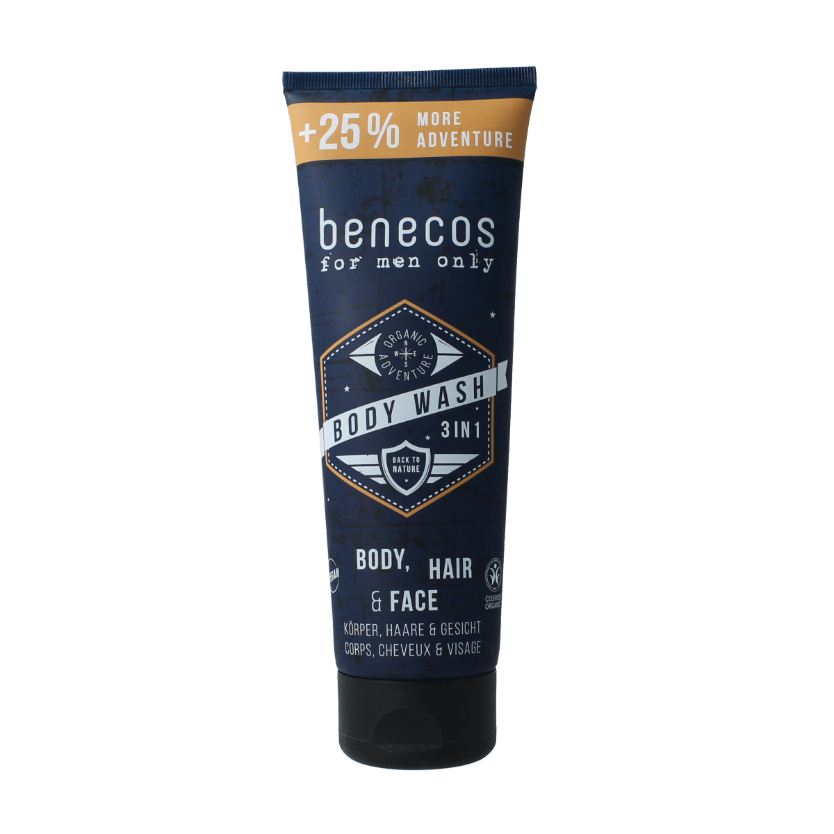 4260198098616_A1N1.png Benecos natural beauty Bio for men only body, hair & face wash - Afbeelding 1