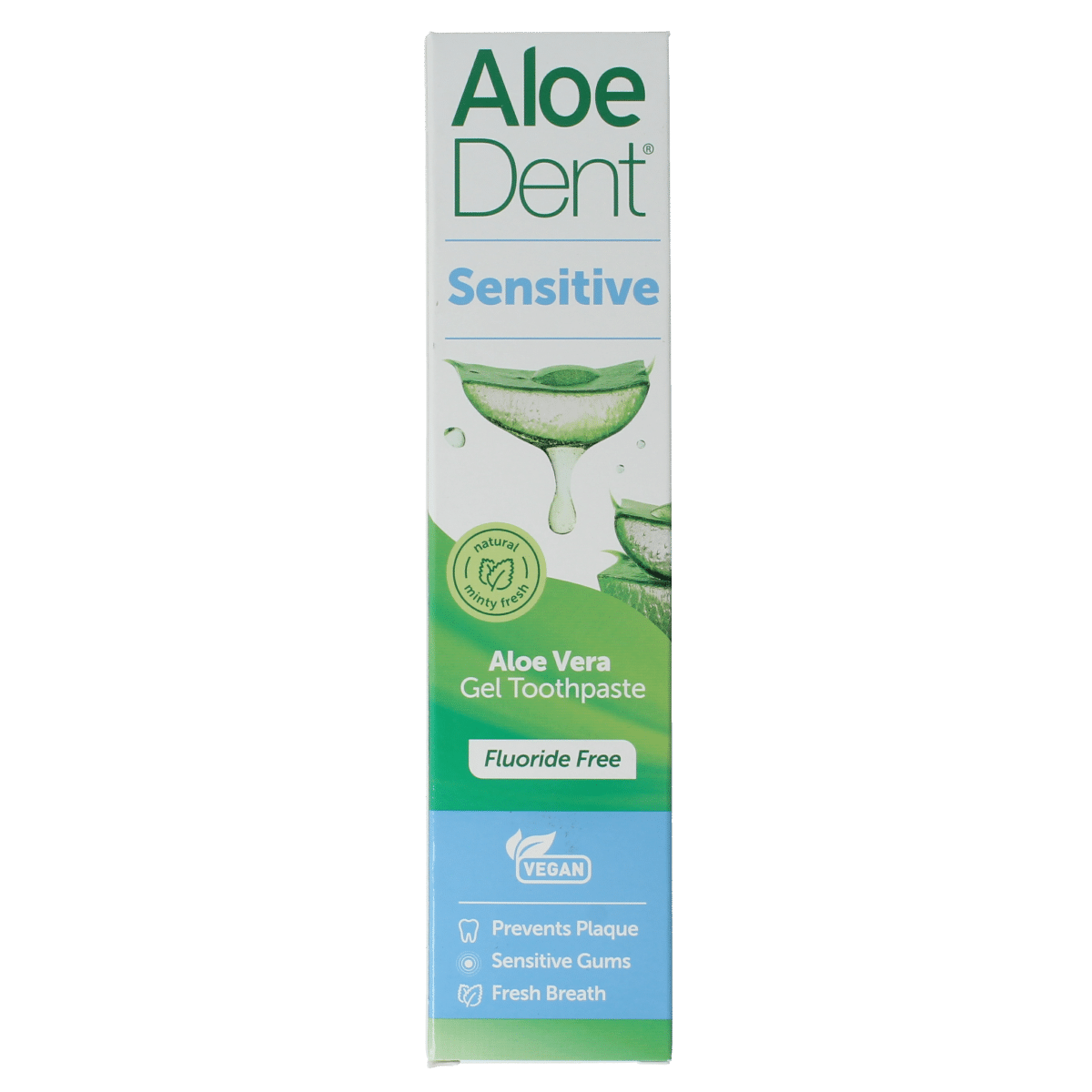 5029354010379_A1N1.png Aloe Dent Tandpasta aloe vera sensitive fluor free - Afbeelding 1