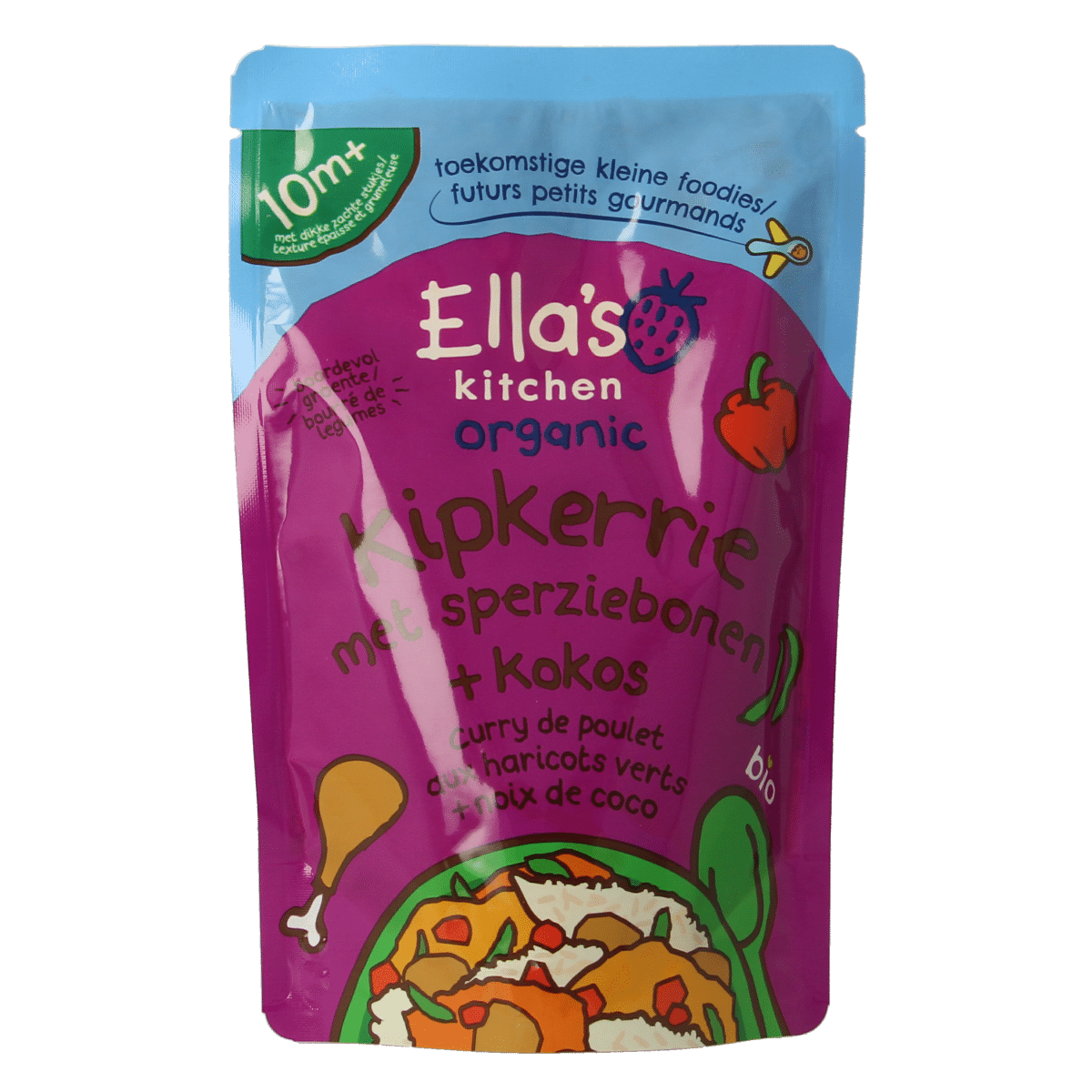 5060503505407_A1N1.png Ella's Kitchen Kipkerrie sperzieboon kokos 10+ maanden bio - Afbeelding 1