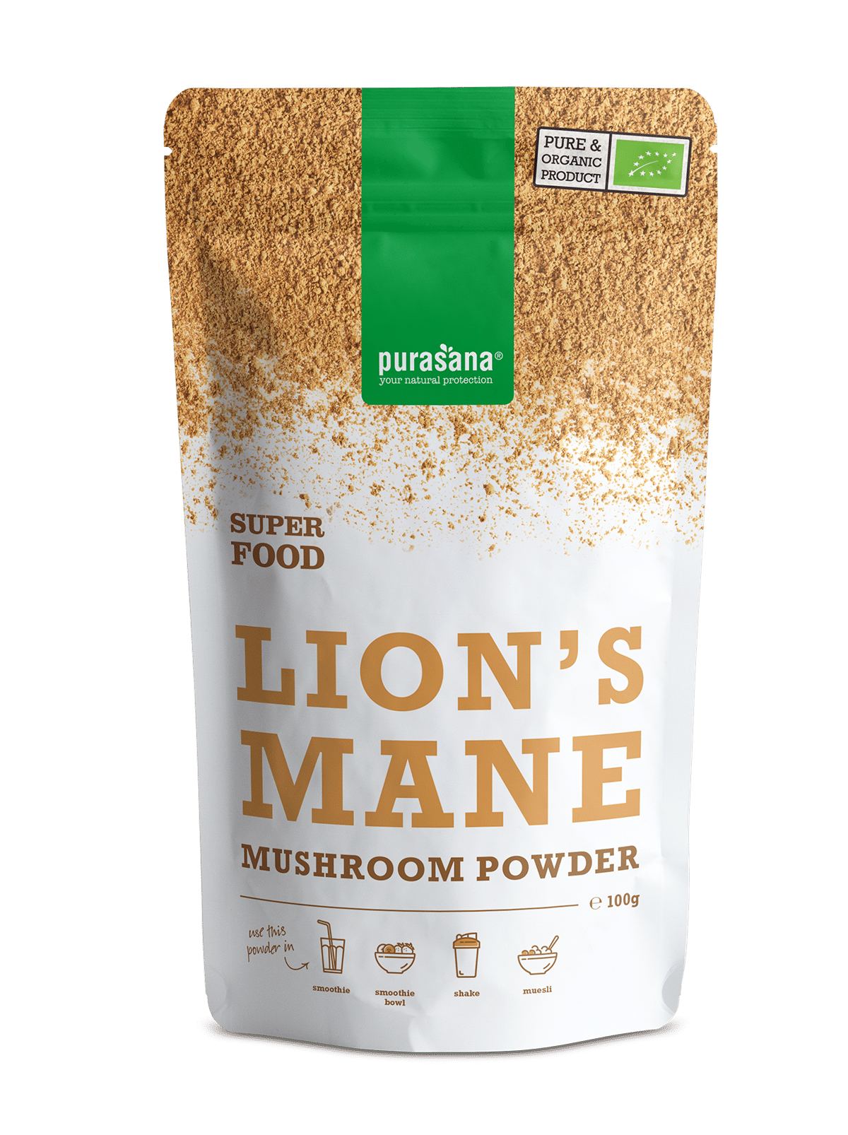 5400706106702_A1N1.png Purasana Lion's mane poeder bio - Afbeelding 1