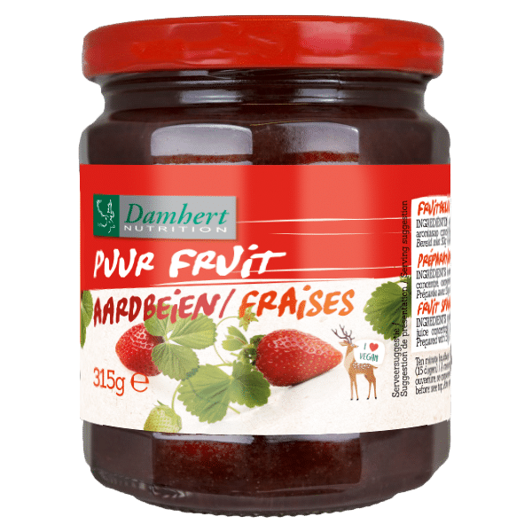 5412158001757_A1N1.png Damhert Puur fruit confituur aardbei - Afbeelding 1