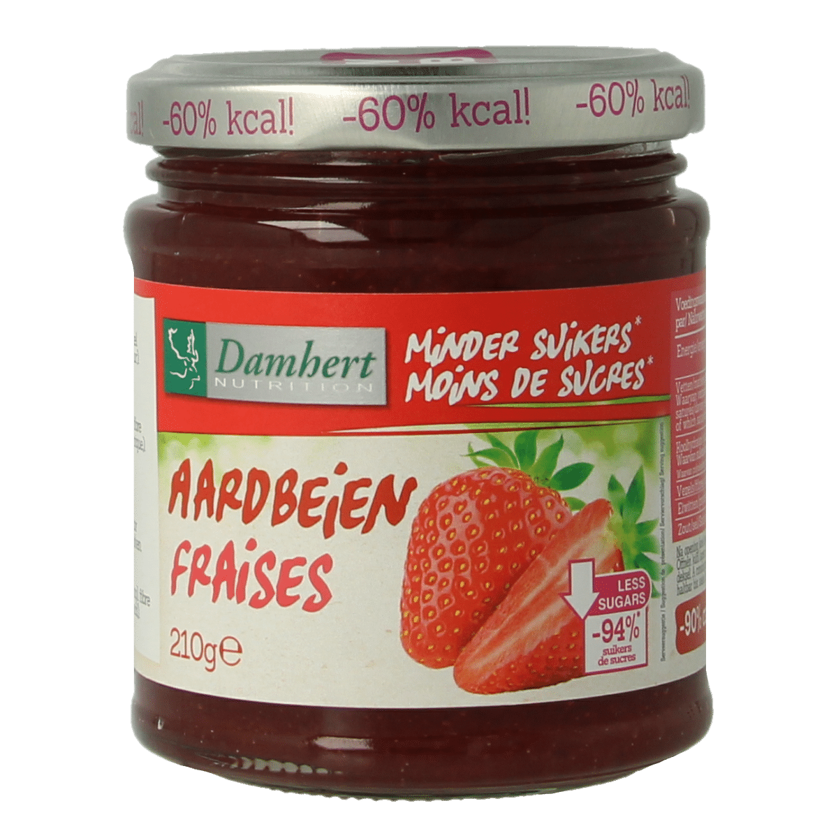 5412158003652_A1N1.png Damhert Confituur aardbei low carb - Afbeelding 1