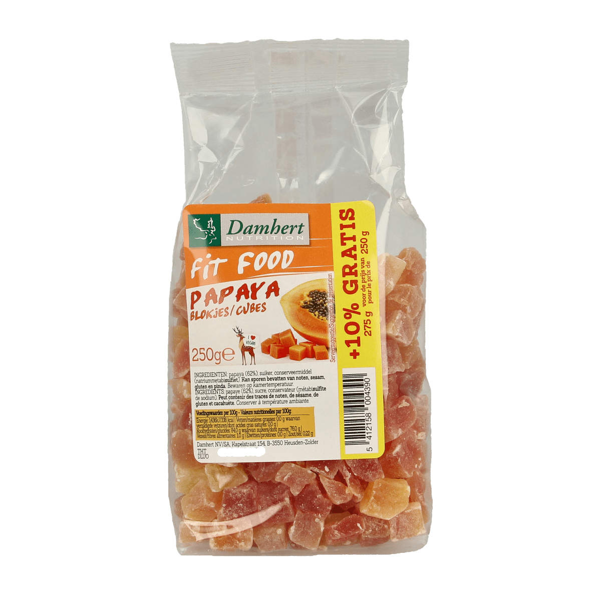 5412158004390_A1N1.png Damhert Fit food papayablokjes - Afbeelding 1