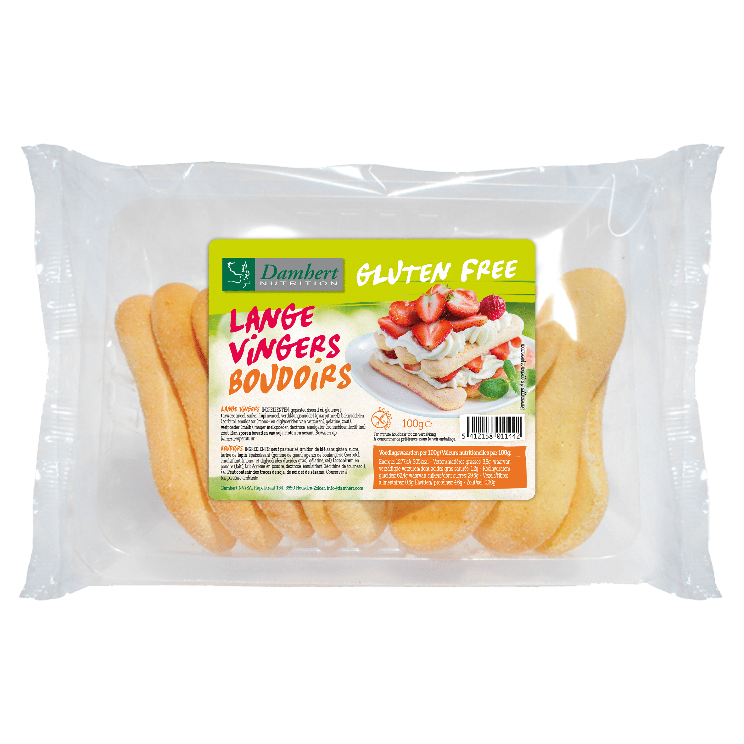 5412158011442_A1N1.png Damhert Lange vingers koekje glutenvrij - Afbeelding 1