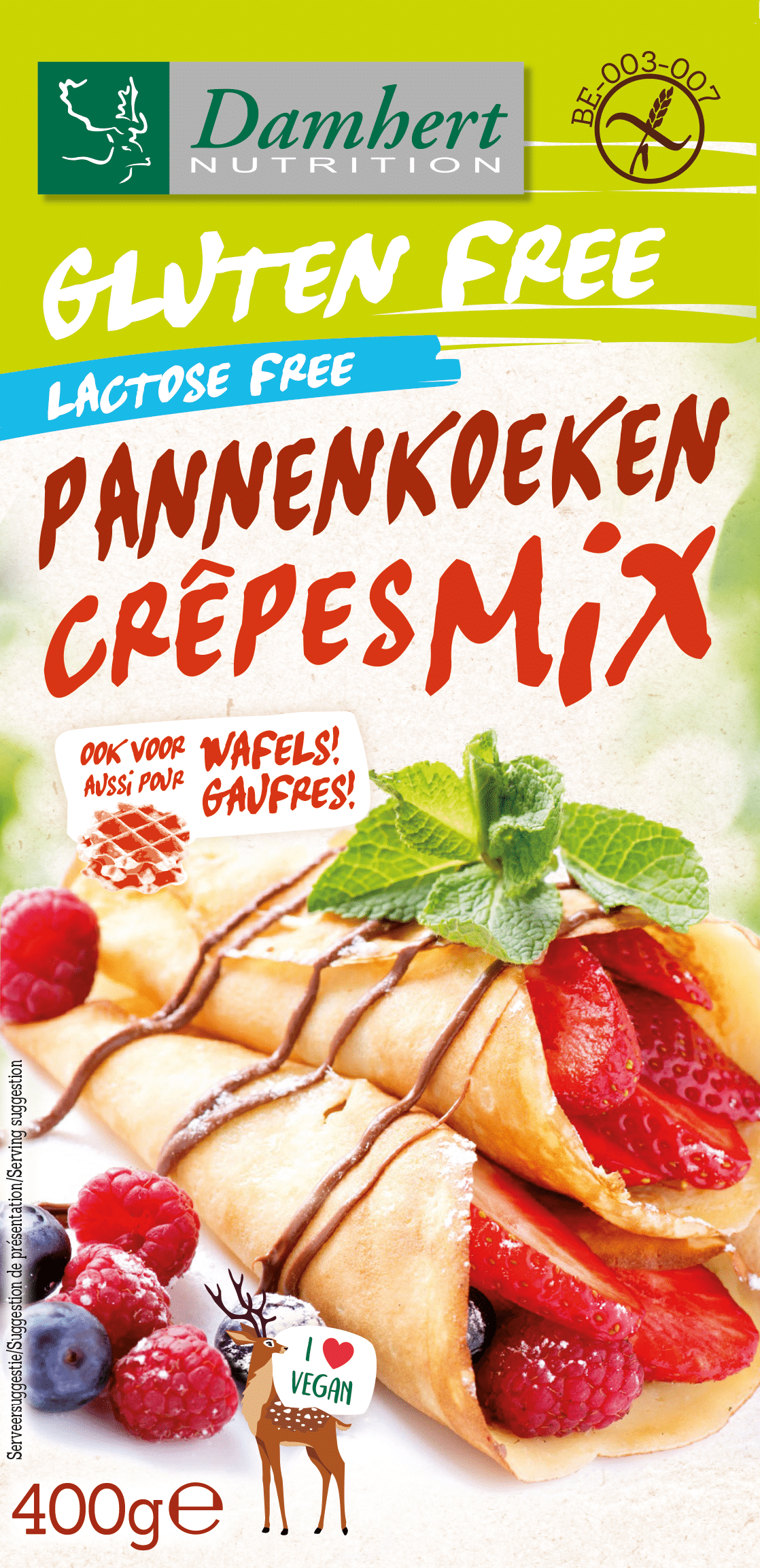 5412158018199_A1N1.png Damhert Pannenkoeken en wafelmix gluten- & lactosevrij - Afbeelding 1