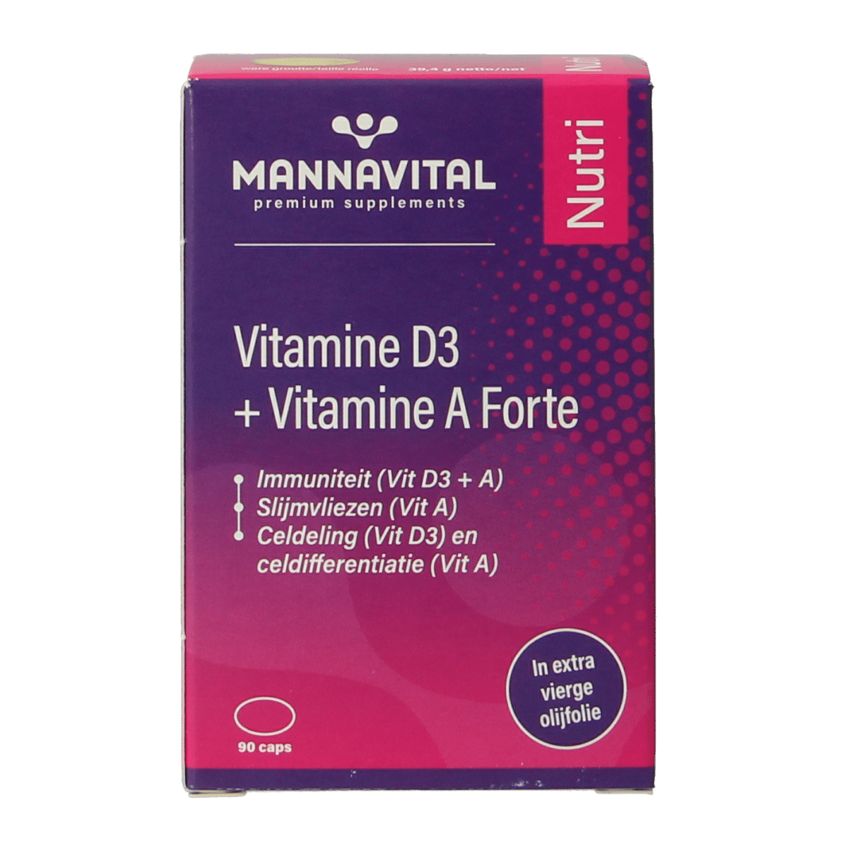 5412339103553_A1N1.png Mannavital Vitamine D3 + vitamine A forte - Afbeelding 1