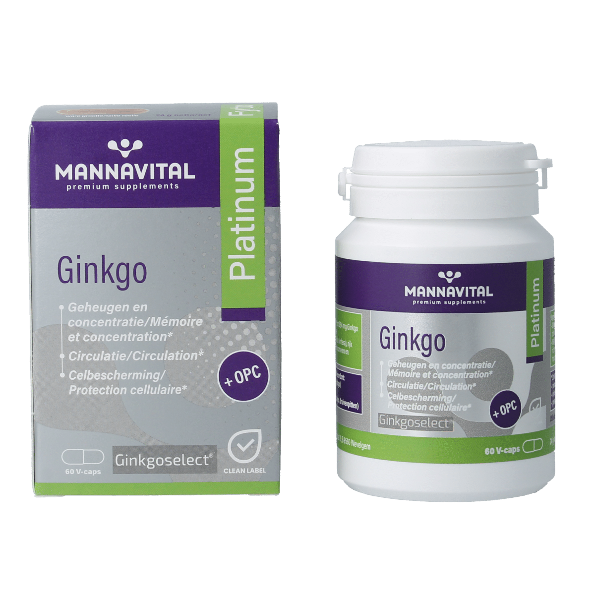 5412339103942_A1N2.png Mannavital Ginkgo platinum - Afbeelding 1
