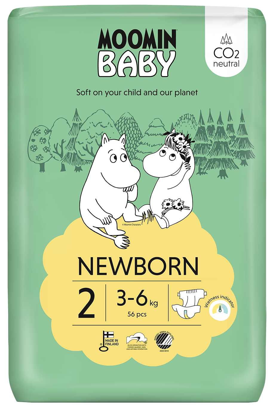 6414100581002_A1N1.png Moomin Baby luiers maat 2 - Afbeelding 1