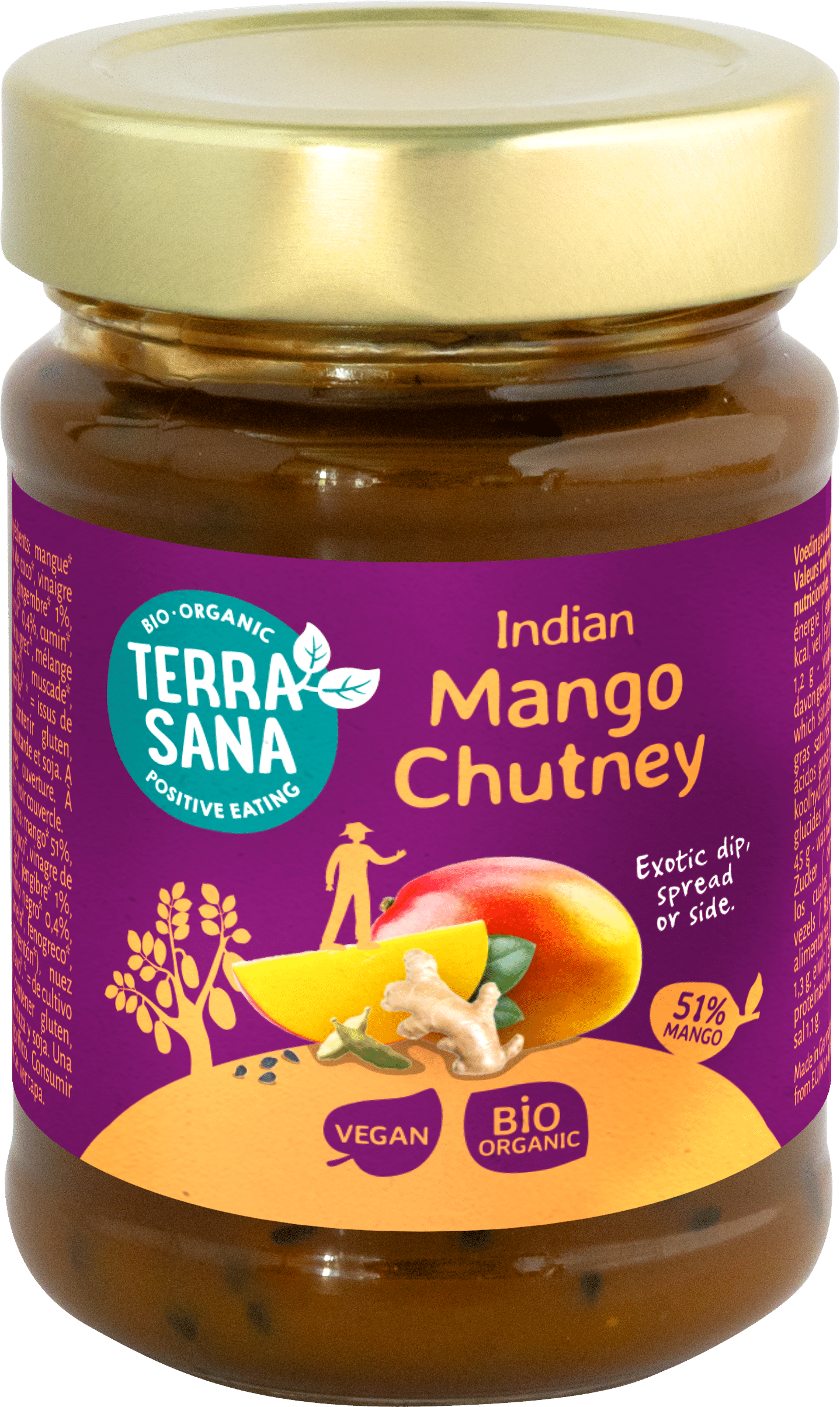 66cb2d4fa90240acb5741b88c00a4182_300_0105_mango_chutney_200g_fop_8713576504323_png.png TerraSana Mango chutney bio - Afbeelding 1