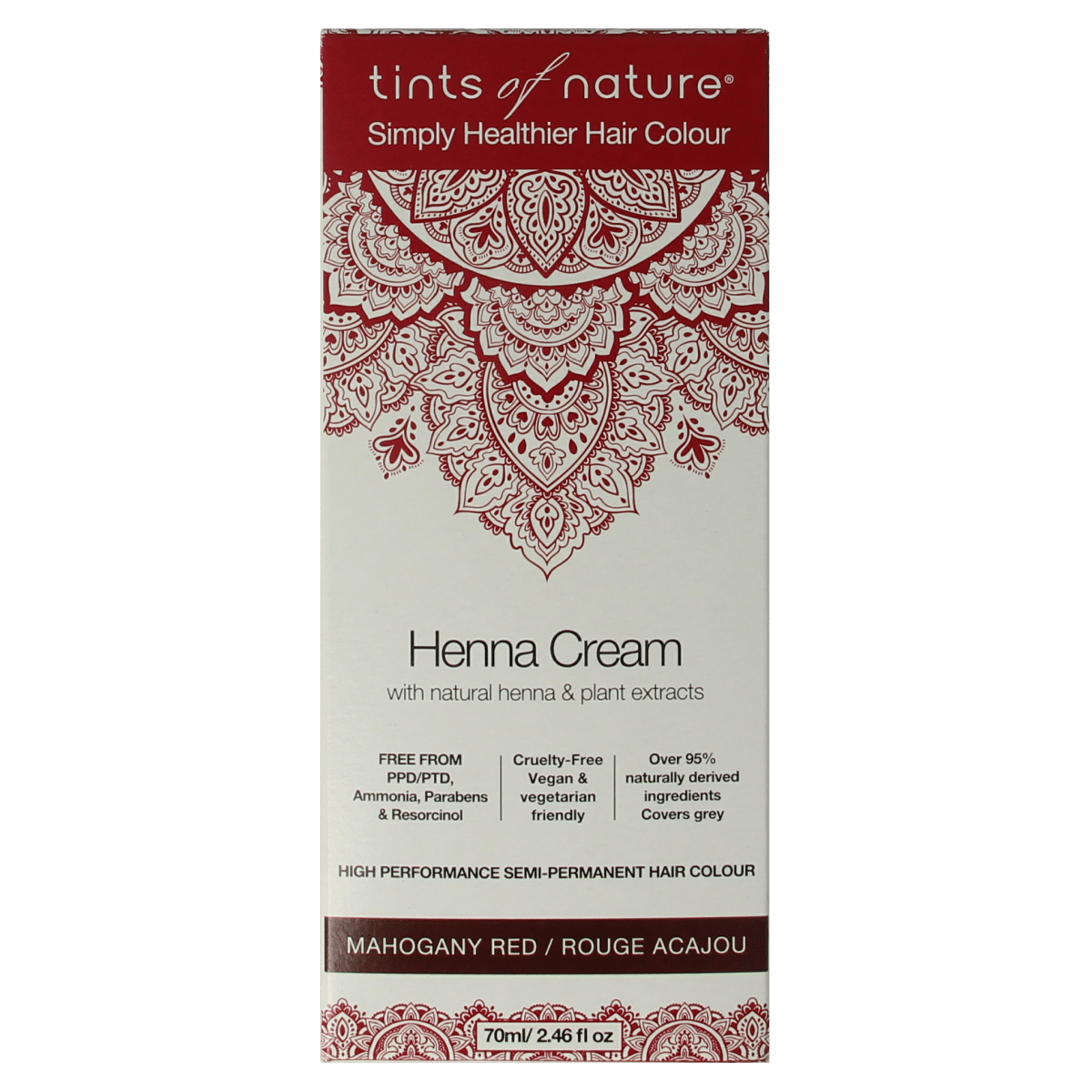 704326425690_A1N1.png Tints Of Nature Henna cream mahogany red semi permanent - Afbeelding 1