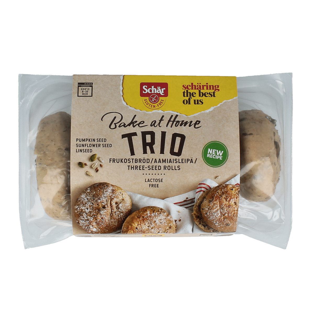 8008698048825_A1N1.png Schar Afbakbroodjes trio glutenvrij - Afbeelding 1