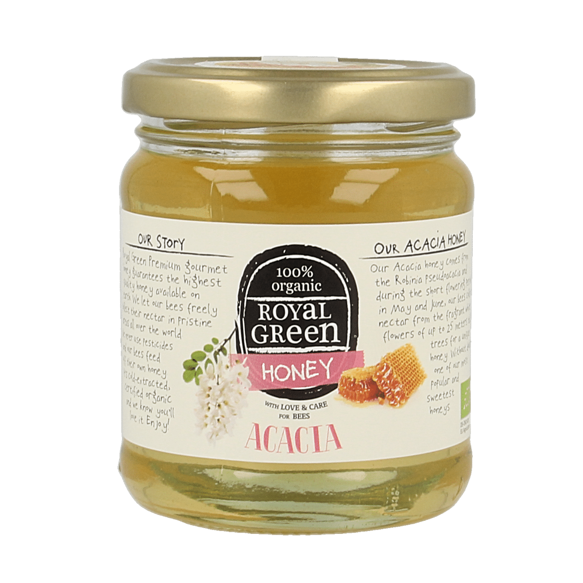 8710267700019_A1N1.png Royal Green Acacia honey bio - Afbeelding 1