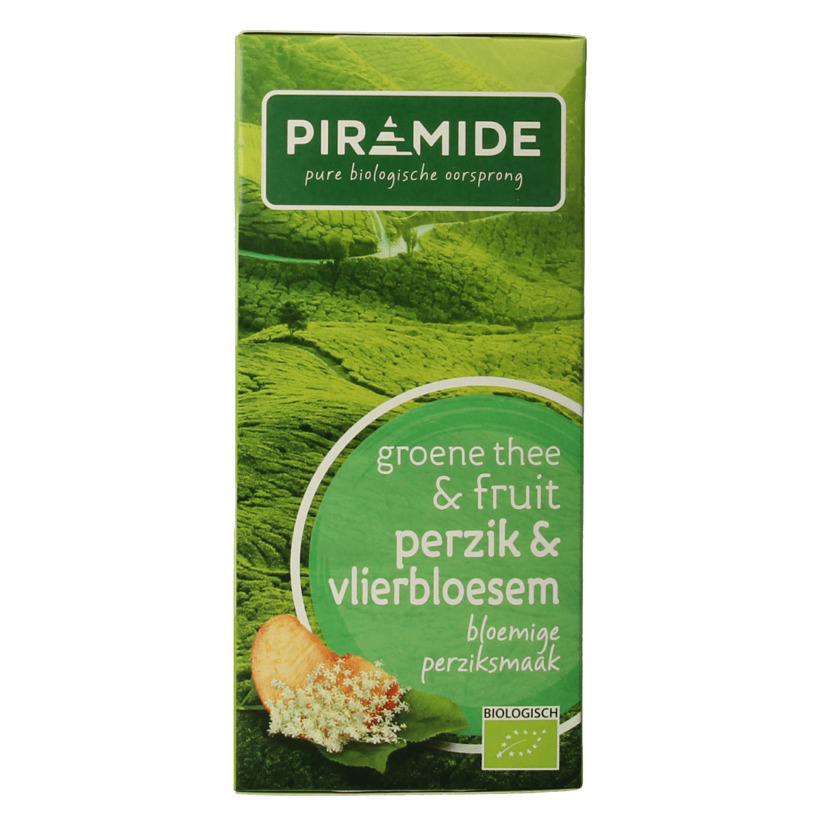 8711812421557_A1N1.png Piramide Groene thee perzik vlierbloesem bio - Afbeelding 1
