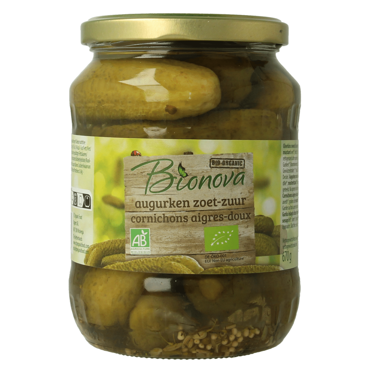8712423020511_A1N1.png Bionova Augurken zoet zuur bio - Afbeelding 1