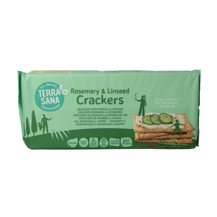 TerraSana Crackers rozemarijn & lijnzaad bio