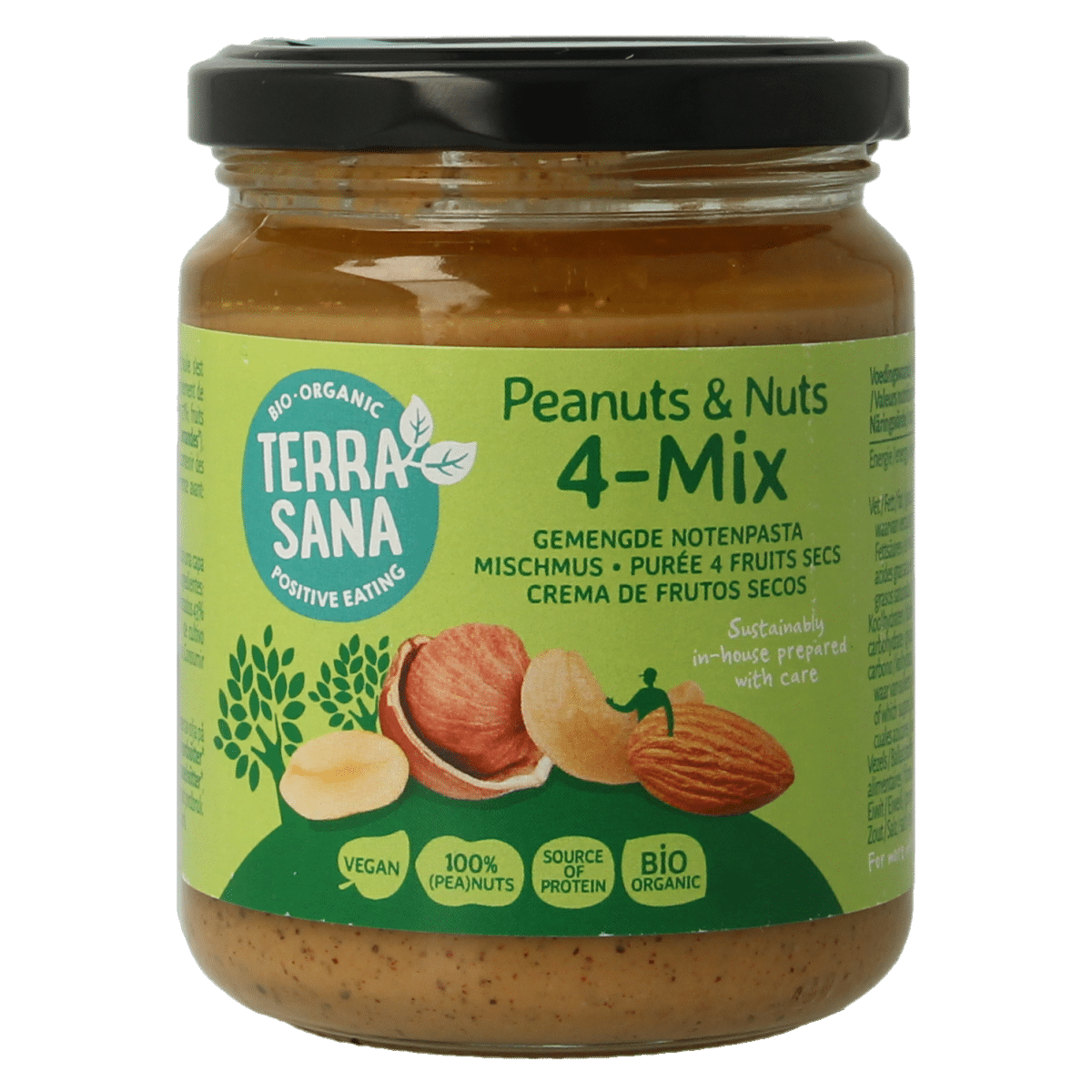 8713576100150_A1N1.png TerraSana 4 mix gemengde notenpasta zonder zout bio - Afbeelding 1