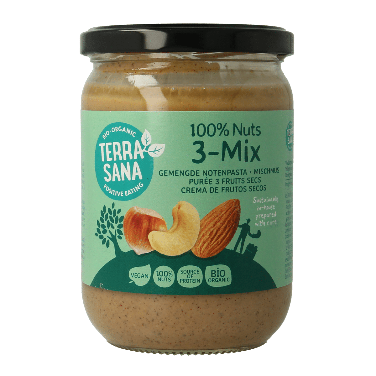 8713576100242_A1N1.png TerraSana 3 mix notenpasta zonder pinda bio - Afbeelding 1