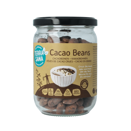 TerraSana Raw cacao bonen in glas bio