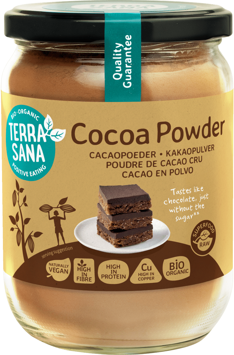 8713576239034_A1N1.png TerraSana Raw cacao antioxidant poeder in glas bio - Afbeelding 1