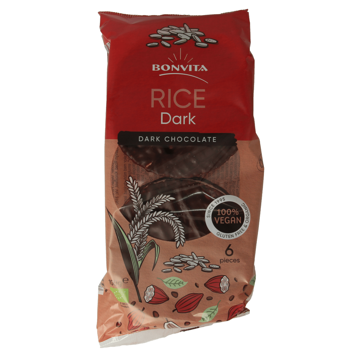 8713965100129_A1N1.png Bonvita Rijstwafels pure chocolade bio - Afbeelding 1