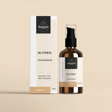 Volatile Massageolie bij stress glas met pomp