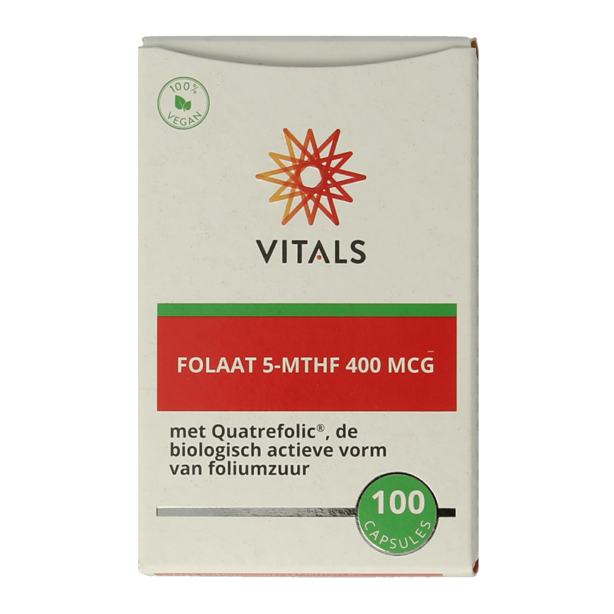 8716717004072_A1N1.png Vitals Folaat 5-MTHF 400 mcg - Afbeelding 1