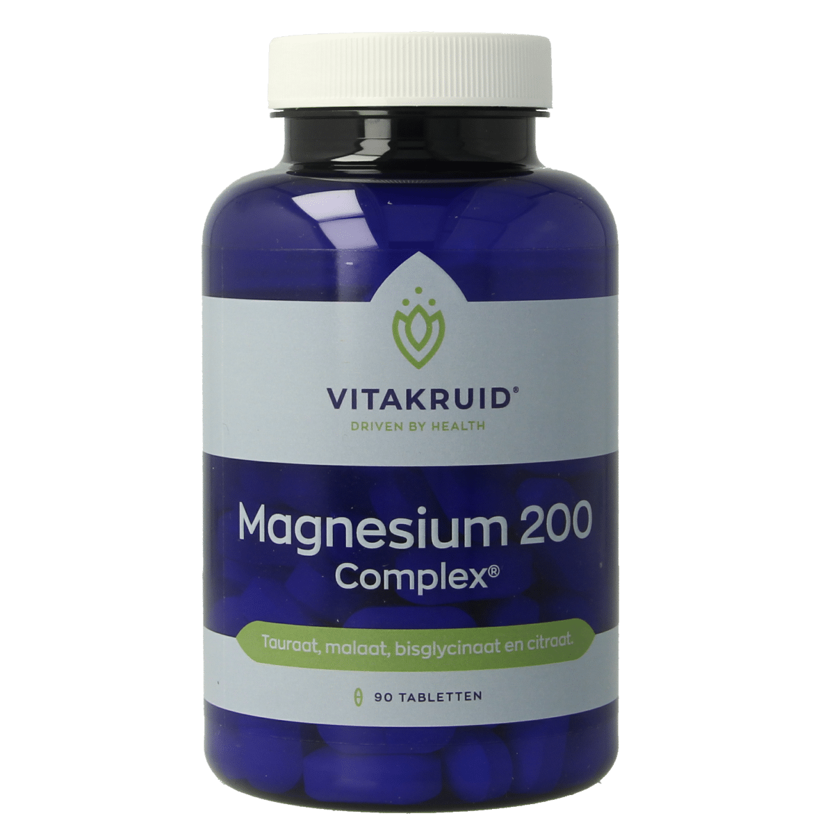 8717438691626_A1N1.png Vitakruid Magnesium 200 Complex Tauraat Malaat Bisglycinaat - Afbeelding 1