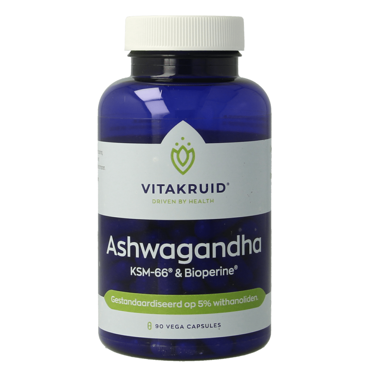 8717438691992_A1N1.png Vitakruid Ashwagandha 5% withanoliden KSM-66 & Bioperine - Afbeelding 1