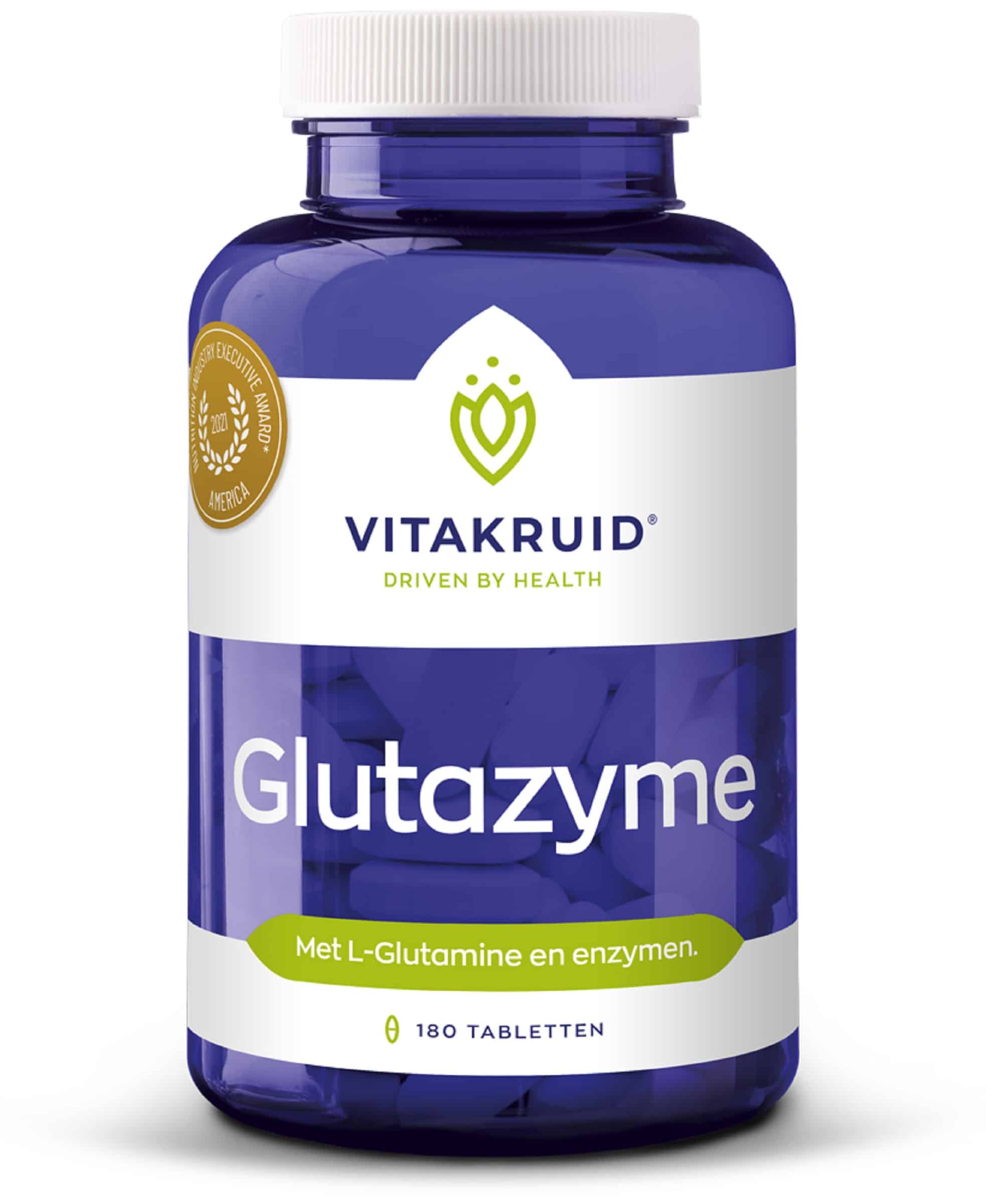 8717438692166_A1N1.jpg Vitakruid Glutazyme oa Spijsverteringsenzymen en L-Glutamine - Afbeelding 1