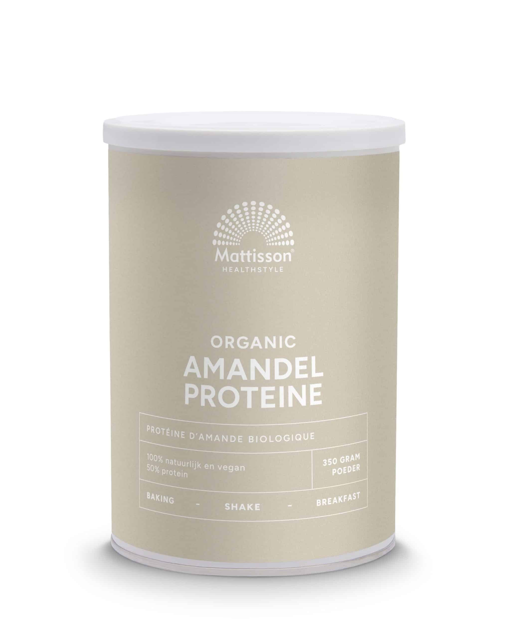 8717677964352_A1N1.jpg Mattisson Amandel proteine 50% vegan bio - Afbeelding 1