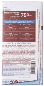 Chocolatemakers Reep tres hombres 75% puur met cacaonibs bio - Afbeelding 2