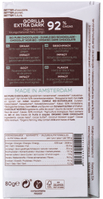 Chocolatemakers Gorilla extra puur 92% bio - Afbeelding 2