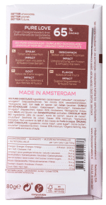 Chocolatemakers Pure love reep 65% puur fairtrade bio - Afbeelding 2