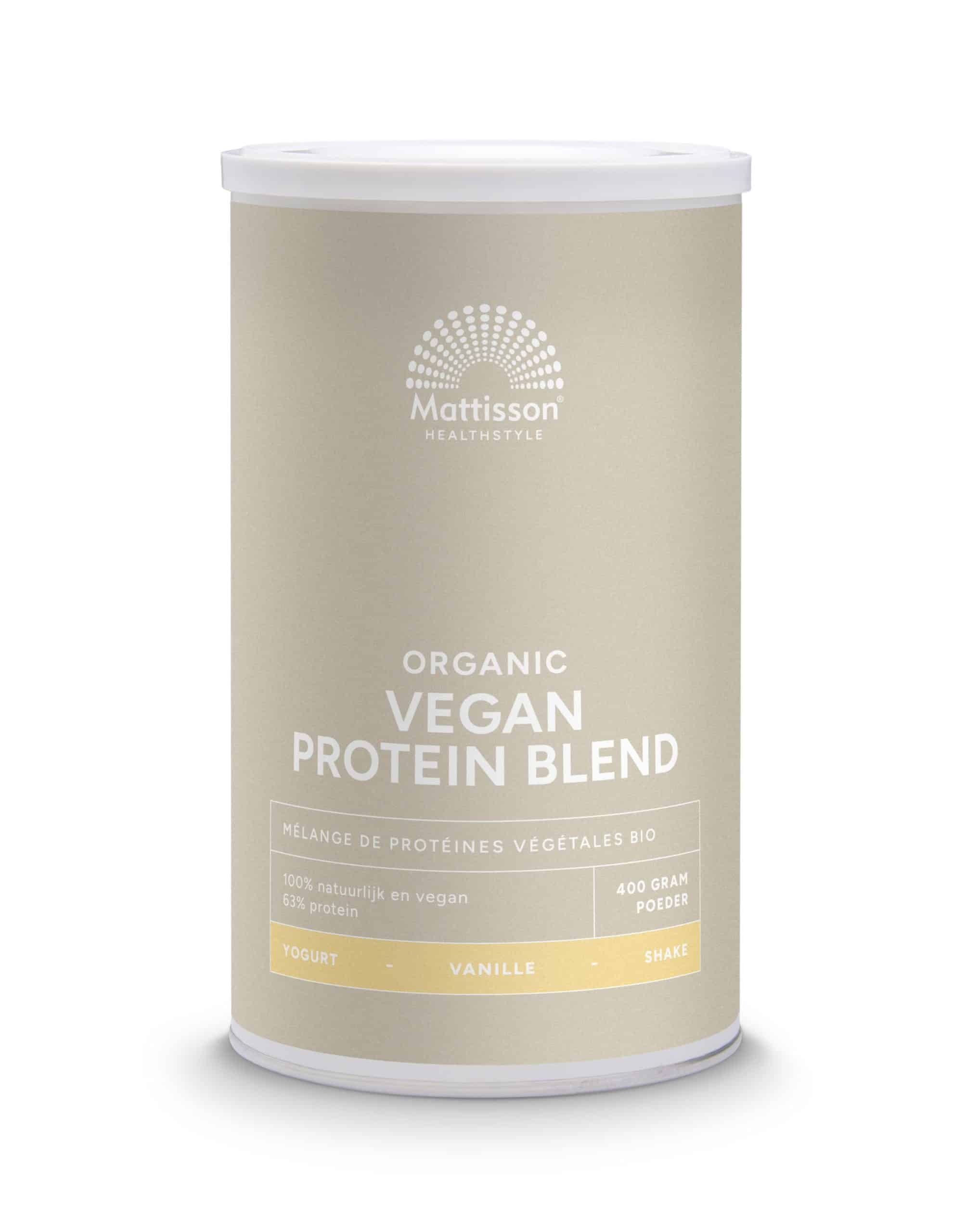 8720289192228_A1N1.jpg Mattisson Organic vegan protein blend vanilla - Afbeelding 1