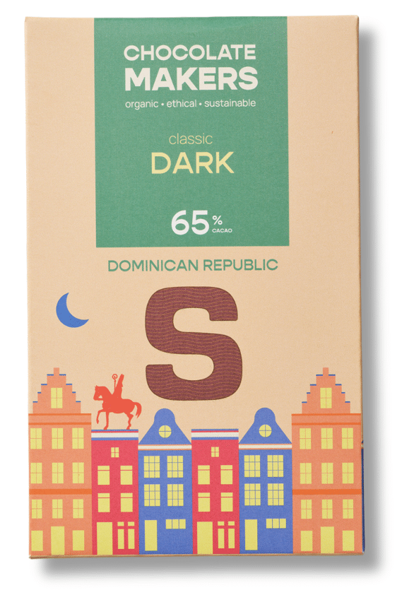 8720618915825_A1N1.png Chocolatemakers Sintletter puur 65% bio - Afbeelding 1