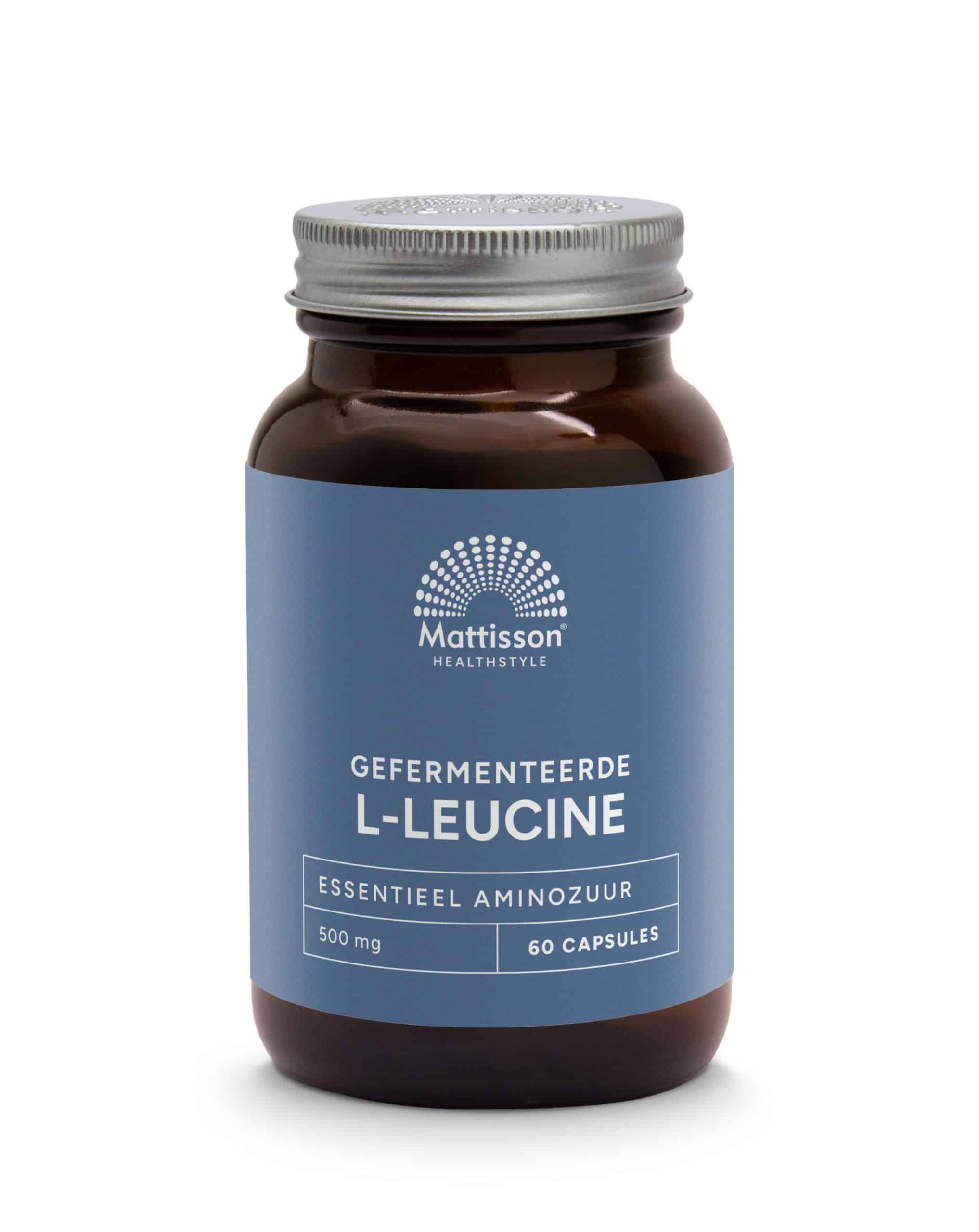 8720959400554_A1N1.jpg Mattisson Gefermenteerde L-Leucine 500mg - Afbeelding 1