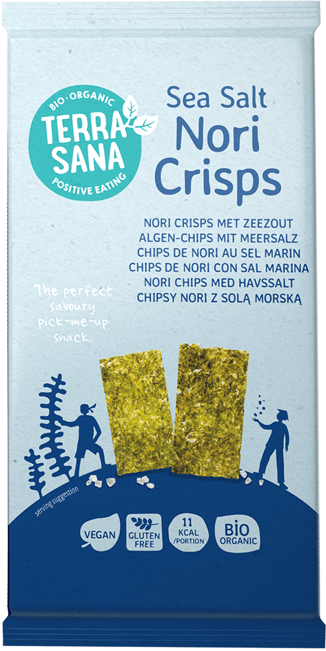 89e2e6bdd0f74597b946b95921636c05_270_5101_nori_crisps_sea_salt_16g_fop_8713576004625_portion_pack_png.png TerraSana Nori crisps zeezout bio - Afbeelding 1