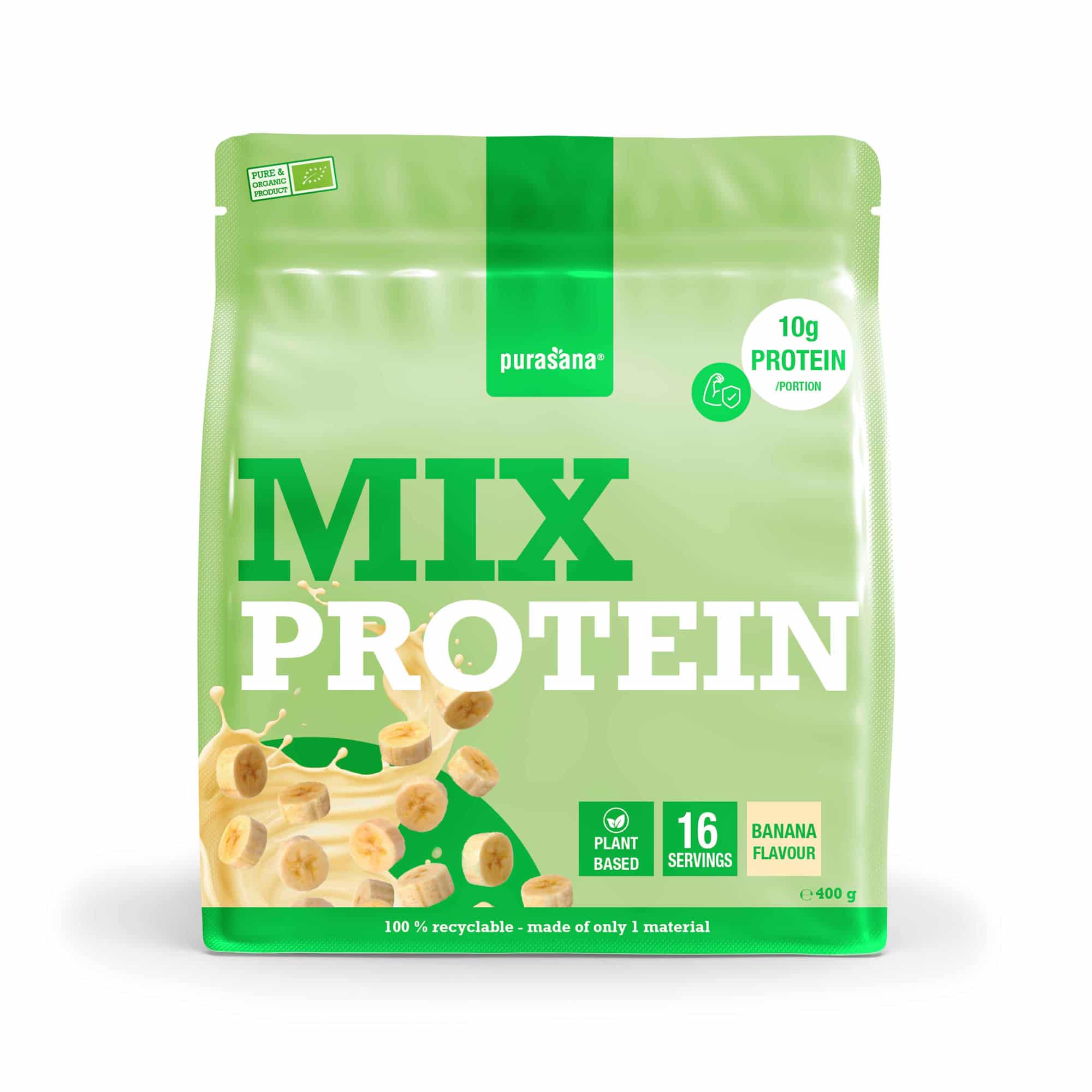 915775.jpg Purasana Plant protein mix banaan bio - Afbeelding 1
