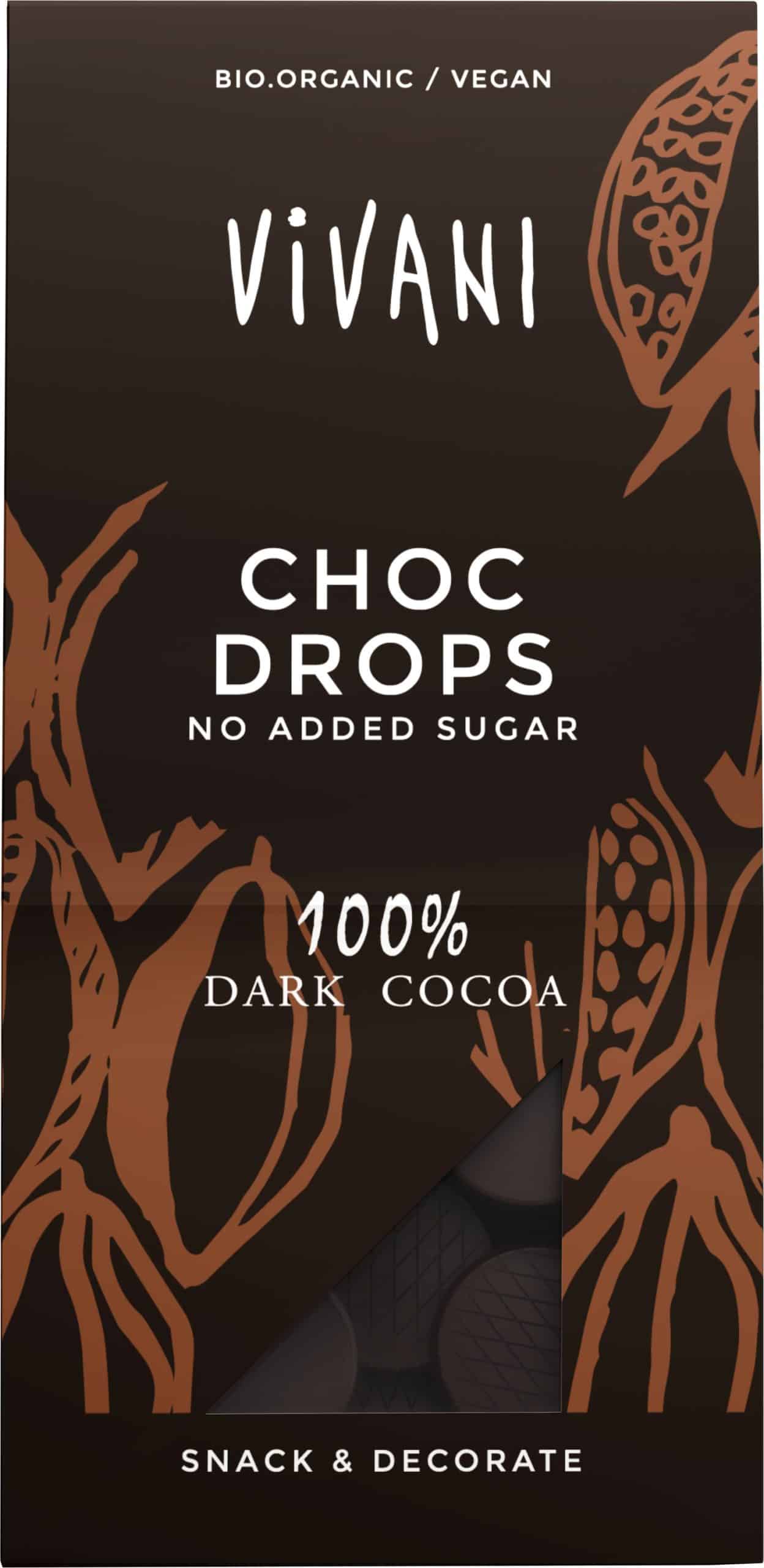 938230.jpg Vivani Choc drops 100% dark cocoa bio - Afbeelding 1