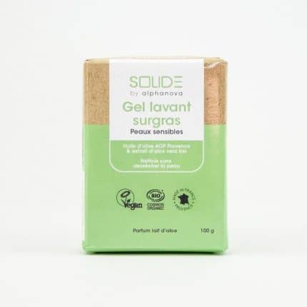 Alphanova Solide Cleansing bar bio gel gevoelige huid sheabutter