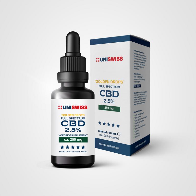961680.jpg Uniswiss CBD full spectrum 2,5% golden drops - Afbeelding 1