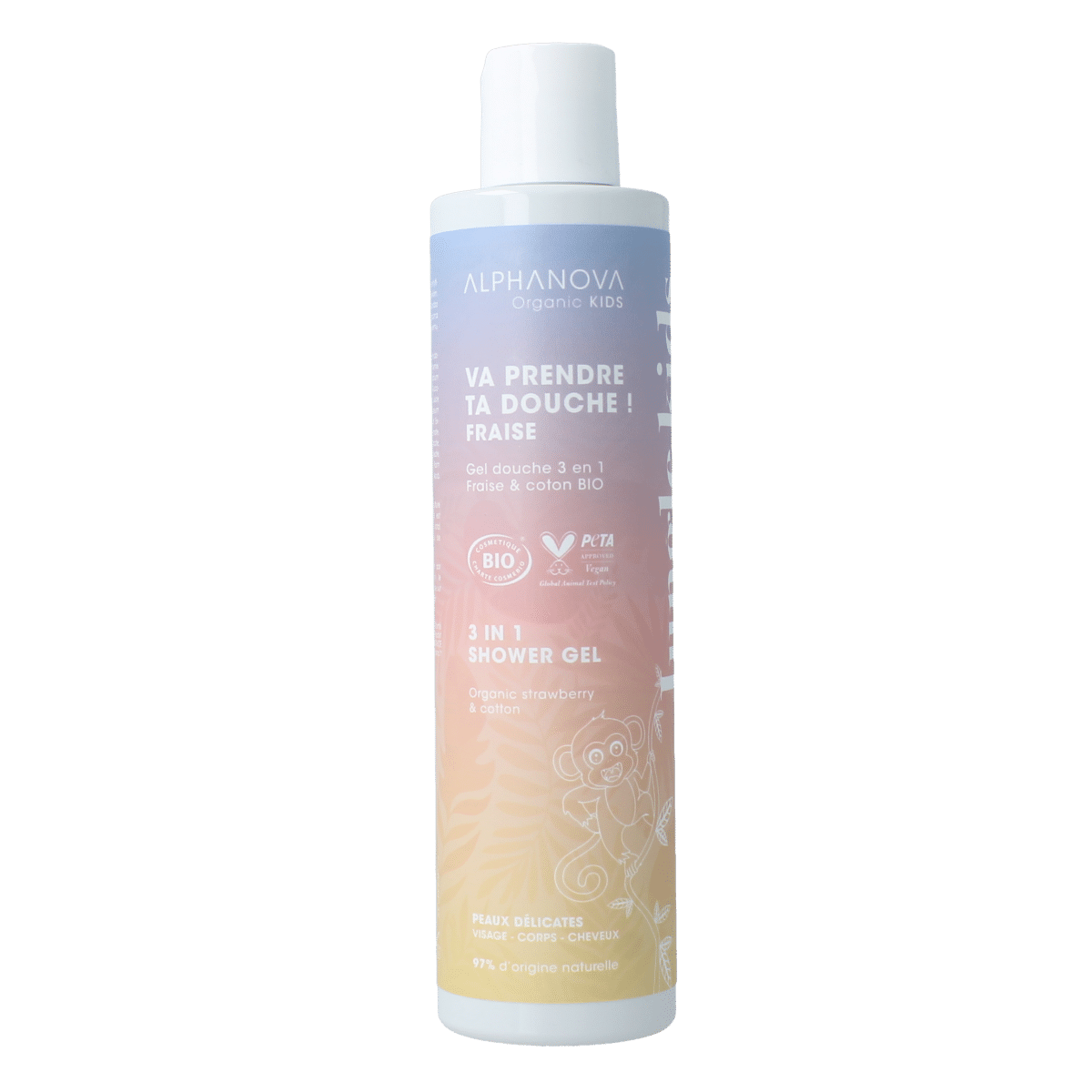 3760075070670_A1N1.png Alphanova Kids Kids bio showergel strawberry - Afbeelding 1