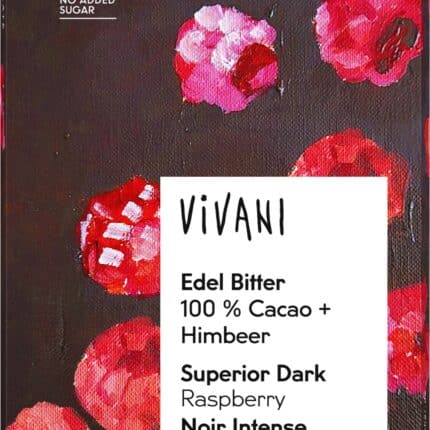 Vivani Chocolade puur 100% + framboos bio