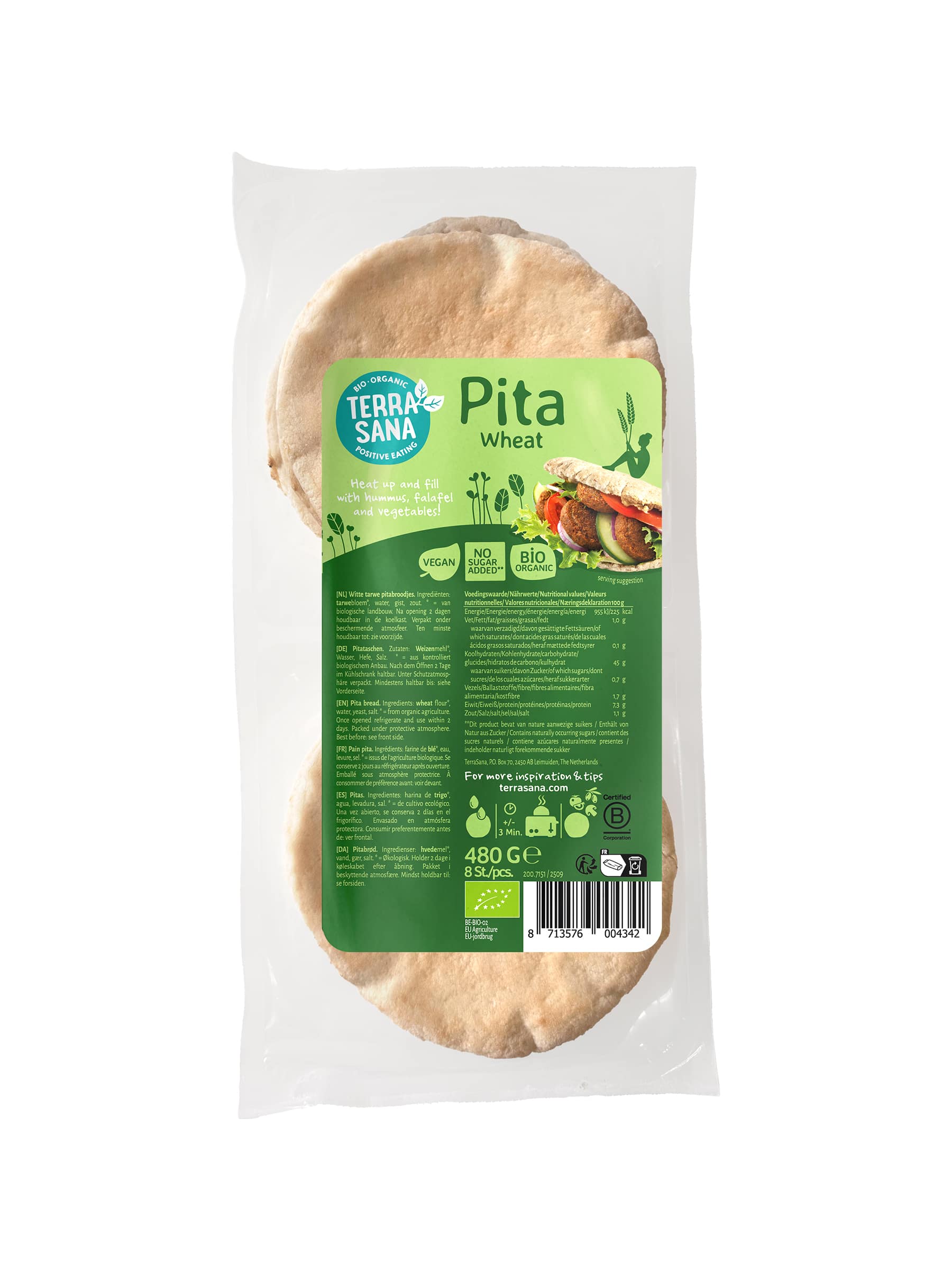 8713576004342_A1N1-1.jpg TerraSana Pitabrood tarwe bio - Afbeelding 1