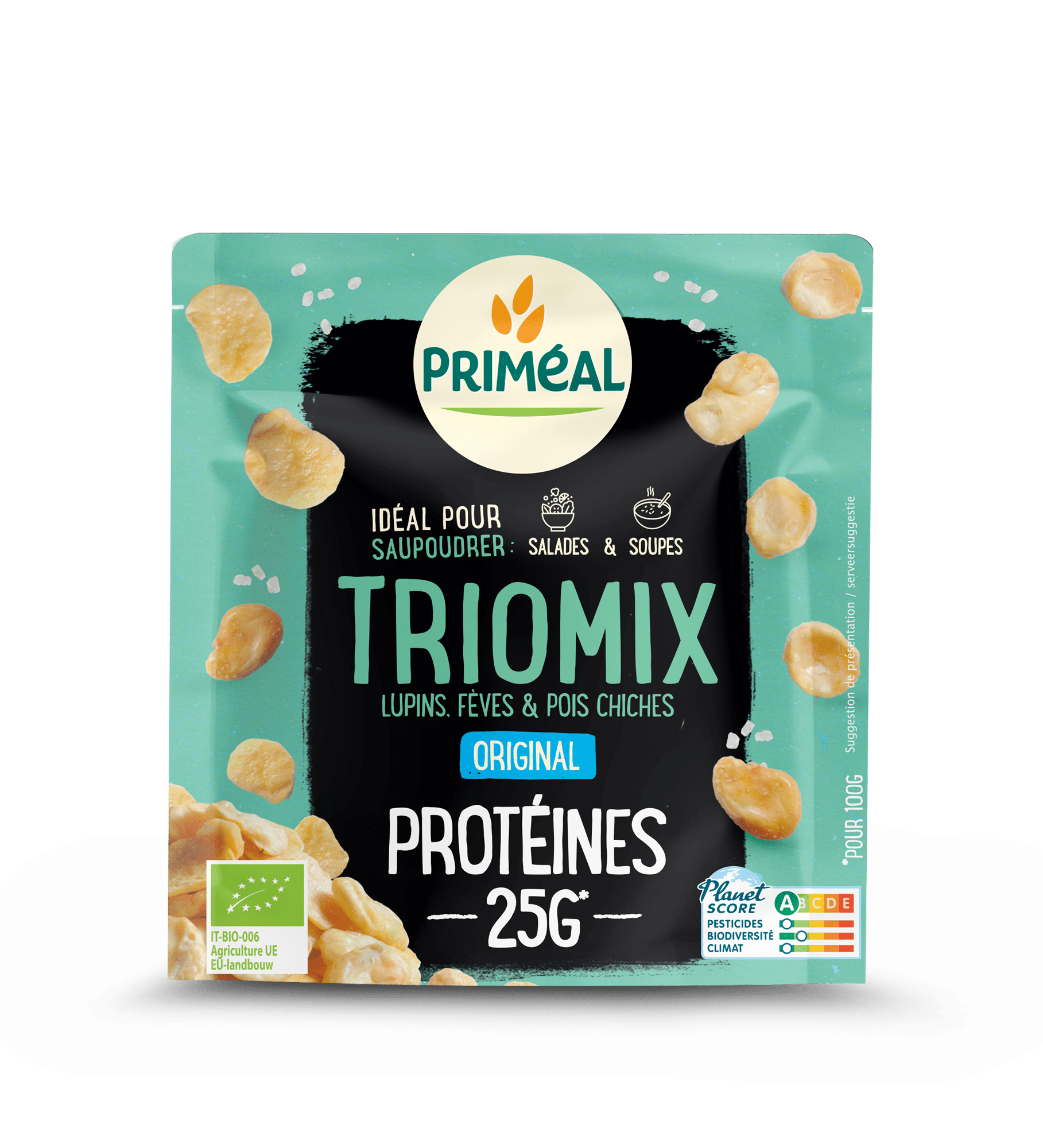 3380380115257_A1N1-1.png Primeal Trio mix proteine topping naturel bio - Afbeelding 1