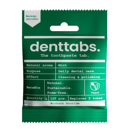Denttabs Tandpasta tabletten munt zonder fluor vegan