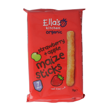 Ella's Kitchen Maize sticks aardbei/appel 7+ maanden bio