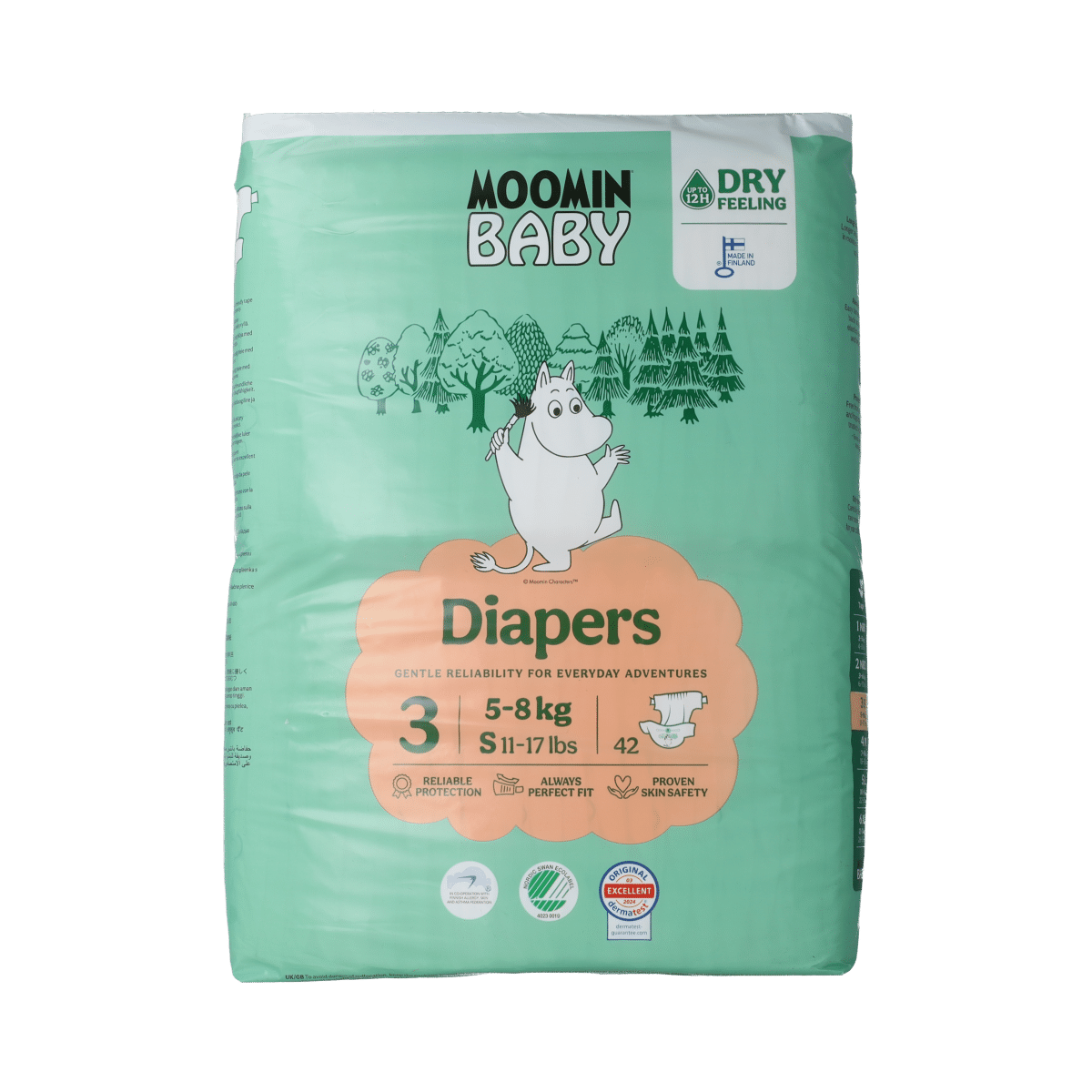 6414100581071_A1N1.png Moomin Moomin Baby luiers maat 3 42 pcs. 5-8 kg - Afbeelding 1